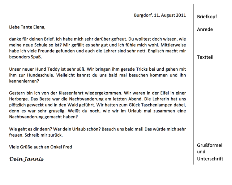 Contoh Surat Pribadi Bahasa Jerman